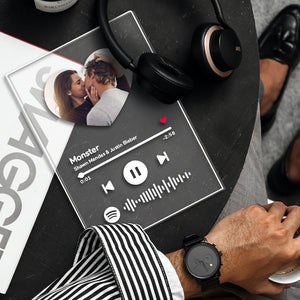 Spotify Custom Photo Spotify Code Keychain, Plaque & Night Light Best Gift Choice - Heart Shaped