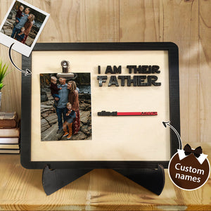 Personalized Lightsaber I Am Their Father Wooden Sign Gift for Dad - myphotowalletau