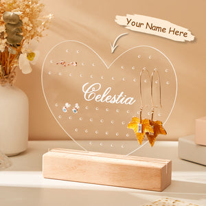 Personalized Jewelry Display Plaque Girls Room Carving Heart