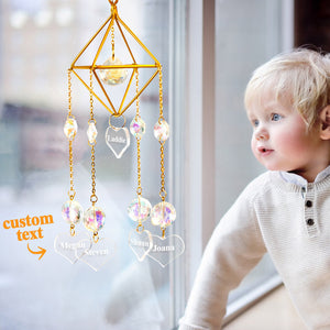 Custom Engraved Wind Chimes Heart Crystal Home Gifts - MademineAU