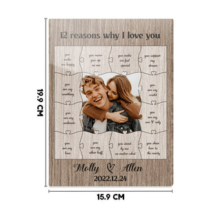 12 Reasons Why I Love You with Acrylic Photo Plaque Personalized Valentine's Day or Romantic Anniversary Gift for Boyfriend - MadeMineAU
