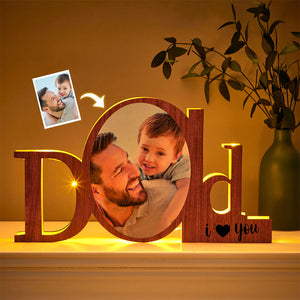 Custom Photo Ornaments Creative Night Light Commemorate Gifts for Father's Day - MadeMineAU