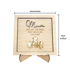 You Are the Piece That Holds Us Together Personalized Mum Puzzle Plaque Mother's Day Gift - myphotowalletau