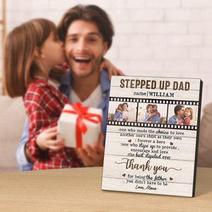 Personalized Desktop Picture Frame Custom Stepped Up Dad Film Sign Father's Day Gift - MadeMineAU