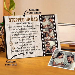 Personalized Dad Picture Frame Custom Stepped Up Dad Film Sign Father's Day Gift - MadeMineAU