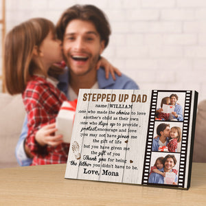 Personalized Dad Picture Frame Custom Stepped Up Dad Film Sign Father's Day Gift - MadeMineAU