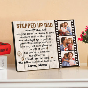 Personalized Dad Picture Frame Custom Stepped Up Dad Film Sign Father's Day Gift - MadeMineAU