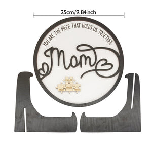 Personalized Mom Round Puzzle Plaque You Are the Piece That Holds Us Together Mother's Day Gift - photowatch