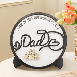 Personalized Dad Round Puzzle Plaque You Are the Piece That Holds Us Together Father's Day Gift - MadeMineAU