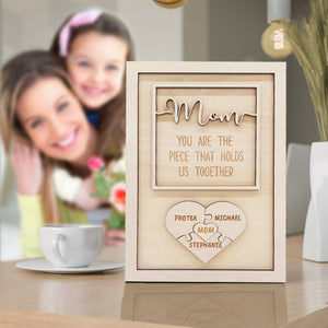 Personalized Puzzle Plaque Mom You Are the Piece That Holds Us Together Mother's Day Gift - photowatch