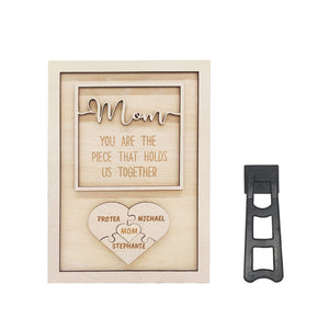 Personalized Puzzle Plaque Mom You Are the Piece That Holds Us Together Mother's Day Gift - photowatch
