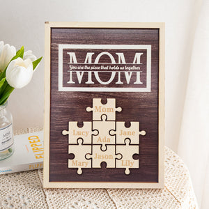 Personalized Mom Puzzle Plaque You Are the Piece That Holds Us Together Gifts for Mom - photowatch