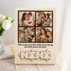 Personalized Wooden Photo Puzzle Sign Custom Family Member Sign Gift for Mom - photowatch