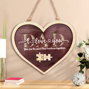 Personalized Dad Heart Puzzle Plaque You Are the Piece That Holds Us Together Father's Day Gift - MadeMineAU