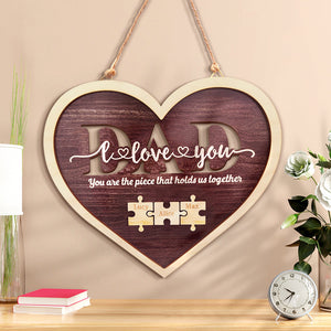 Personalized Dad Heart Puzzle Plaque You Are the Piece That Holds Us Together Father's Day Gift - MadeMineAU