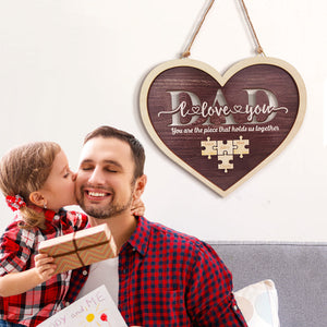 Personalized Dad Heart Puzzle Plaque You Are the Piece That Holds Us Together Father's Day Gift - MadeMineAU