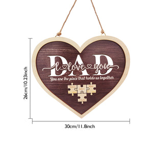 Personalized Dad Heart Puzzle Plaque You Are the Piece That Holds Us Together Father's Day Gift - MadeMineAU