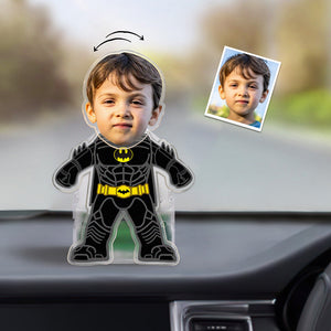 Custom Face Batman Shaking Head Ornament Personalized Car Dashboard Decoration Home Desktop Ornament - MadeMineAU