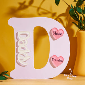 Custom Engraved Ornament Love Creative Pink Gifts for Daddy - MadeMineAU