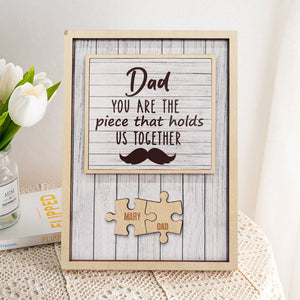 Personalized Dad Puzzle Beard Plaque You Are the Piece That Holds Us Together Gifts for Dad - MadeMineAU