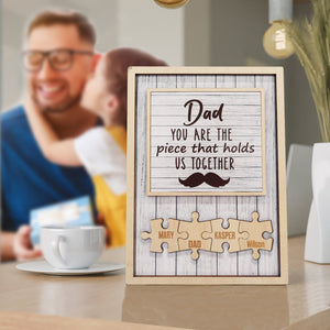 Personalized Dad Puzzle Beard Plaque You Are the Piece That Holds Us Together Gifts for Dad - MadeMineAU