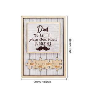 Personalized Dad Puzzle Beard Plaque You Are the Piece That Holds Us Together Gifts for Dad - MadeMineAU