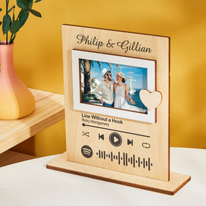 Scannable Spotify Code Film Picture Frame Custom Standing Photo Wood Frame Valentine's Day Gifts - MadeMineAU