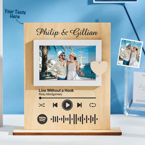 Scannable Spotify Code Film Picture Frame Custom Standing Photo Wood Frame Valentine's Day Gifts - MadeMineAU