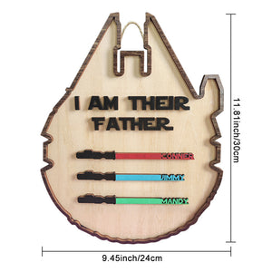 Personalized Light Saber Plaque I Am Their Father Wooden Sign Father's Day Gift - MadeMineAU