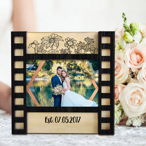 Personalized Wedding Photo Film Sign Frame Custom Engraved Wedding Decor Gift for Couples - MadeMineAU