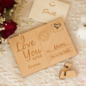 Personalized Sending Love Message Wood Standing Custom Postcard Gifts - MadeMineAU