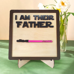 Personalized I Am Their Father Sign Wooden Light Saber Plaque Father's Day Gift - MadeMineAU