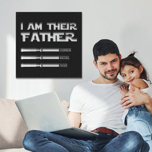 Custom I Am Their Father Metal Sign Personalized Light Saber LED Lights Wall Art Decor Father's Day Gift - MadeMineAU