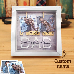 Custom Photo Shadow Box Ornament Personalized Father's Day Family Name Frame - MadeMineAU