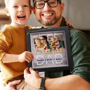 Custom Photo Shadow Box Ornament Personalized Father's Day Family Name Frame - MadeMineAU