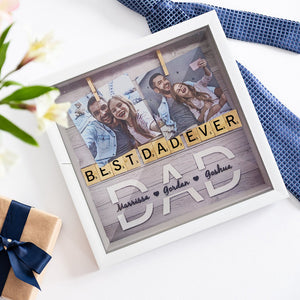 Custom Photo Shadow Box Ornament Personalized Father's Day Family Name Frame - MadeMineAU