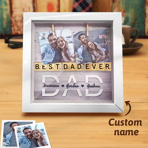 Custom Photo Shadow Box Ornament Personalized Father's Day Family Name Frame - MadeMineAU