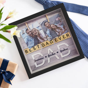 Custom Photo Shadow Box Ornament Personalized Father's Day Family Name Frame - MadeMineAU