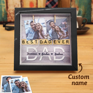 Custom Photo Shadow Box Ornament Personalized Father's Day Family Name Frame - MadeMineAU