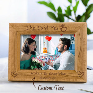Porpose Mariage Engagement Custom Personalized Photo Frame Wooden Photo Frame Gifts for Lovers