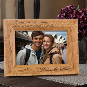 Long Distance Love Wooden Photo Frame Gift for Lover Anniversary Gifts