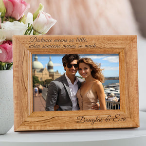 Long Distance Love Wooden Photo Frame Gift for Lover Anniversary Gifts