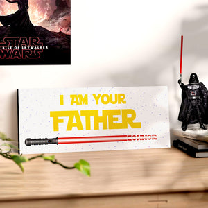 Personalized I Am Their Father Lightsaber Wooden Sign Birthday Gift for Dad - MadeMineAU