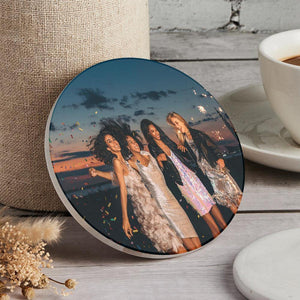 Custom Photo Coasters Round Gift For Friend
