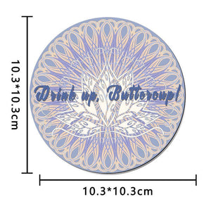 Custom Engraved Coasters Round Gift - Blue