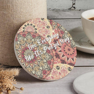 Custom Engraved Coasters Round Gift - Leaf