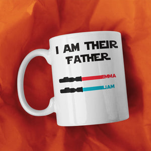 Custom Light Saber Mug Engraved Name White Mug Father's Day Gifts