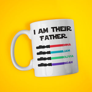 Custom Light Saber Mug Engraved Name White Mug Father's Day Gifts