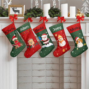 Personalised Christmas Stocking - Ballantines Font - Custom Name Stocking Christmas Gift For Family