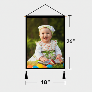 Custom Baby Photo Tapestry - Wall Decor Hanging Fabric Painting Hanger Frame Poster - MadeMineAU